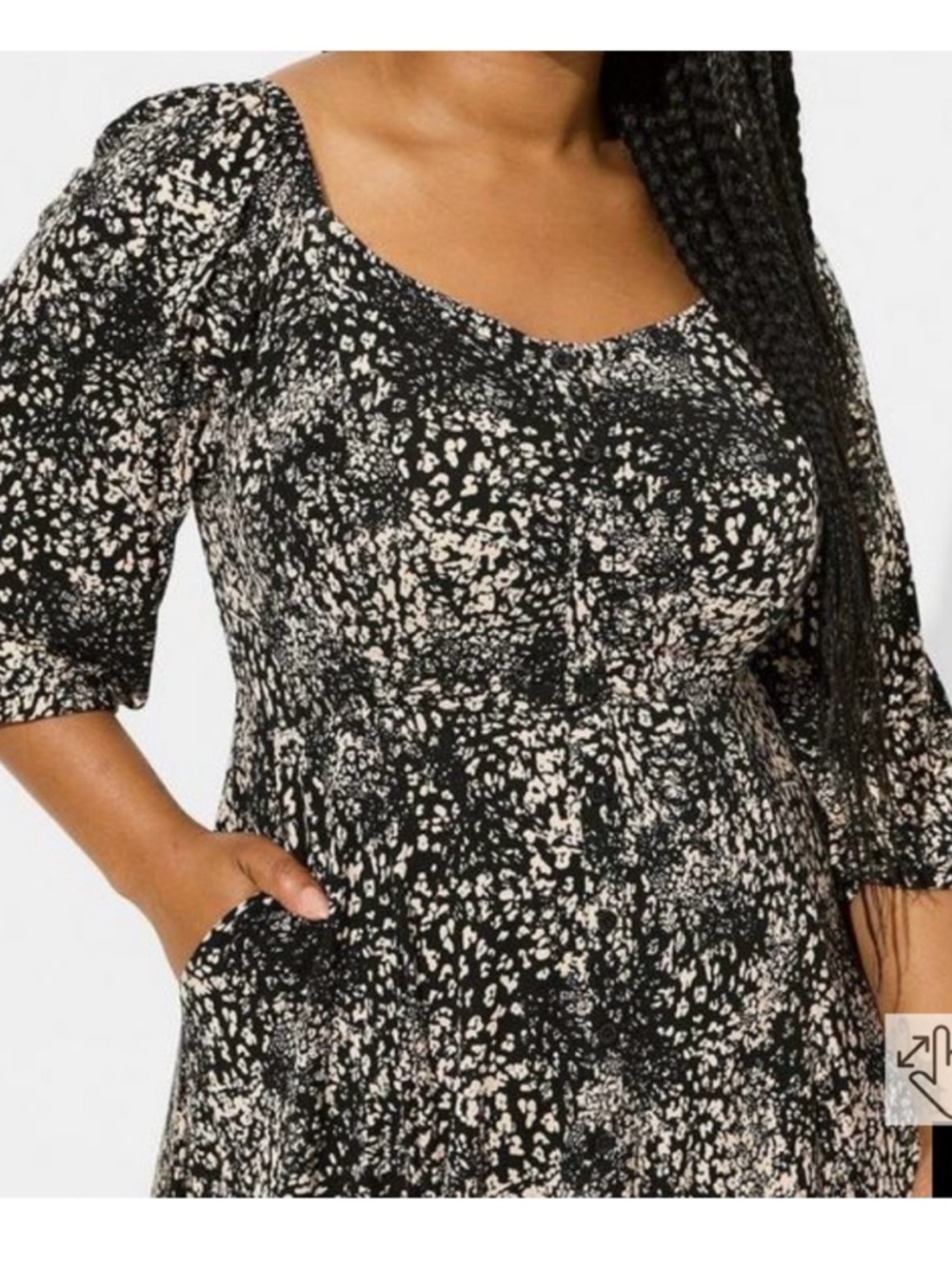 torrid Black and White Speckled Midi Dress - Picture 3 of 11